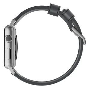 Кожаный ремешок Nomad Modern Strap Slate Gray | Silver Hardware для Apple Watch Ultra 49mm | 45mm | 44mm | 42mm - Фото 5