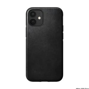 Черный кожаный чехол Nomad Rugged Case Horween Leather Black для iPhone 12 mini - Фото 2