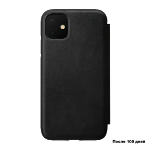 Кожаный чехол-книжка Nomad Rugged Tri-Folio Black для iPhone 11 - Фото 2