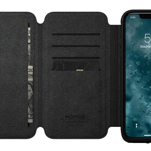 Кожаный чехол-книжка Nomad Rugged Tri-Folio Black для iPhone 11 - Фото 4