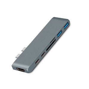 Купить Хаб (адаптер) iLoungeMax 7-in-1 USB-C PD HDMI 4K30Hz для MacBook Space Gray