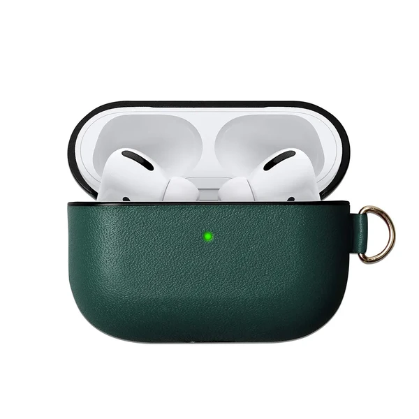 Зелений шкіряний чохол iLoungeMax для навушників Apple AirPods Pro у Рівному