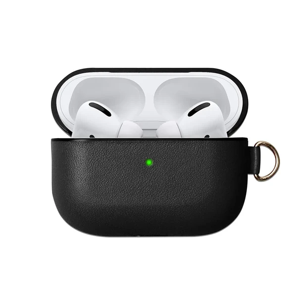 Чорний шкіряний чохол iLoungeMax для навушників Apple AirPods Pro у Рівному