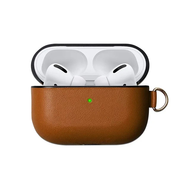 Коричневий шкіряний чохол iLoungeMax Brown для навушників Apple AirPods Pro у Рівному
