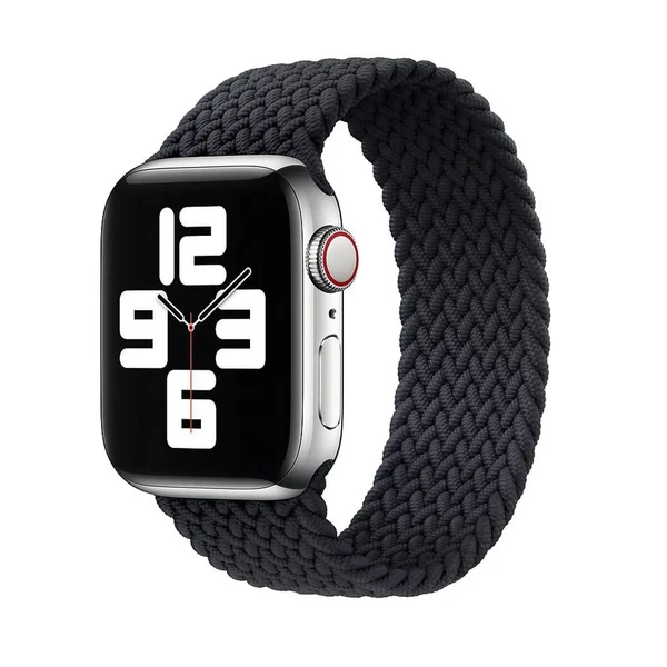 Плетеный монобраслет iLoungeMax Braided Solo Loop Charcoal Black для Apple Watch 41mm | 40mm | 38mm Size M OEM в Ровно