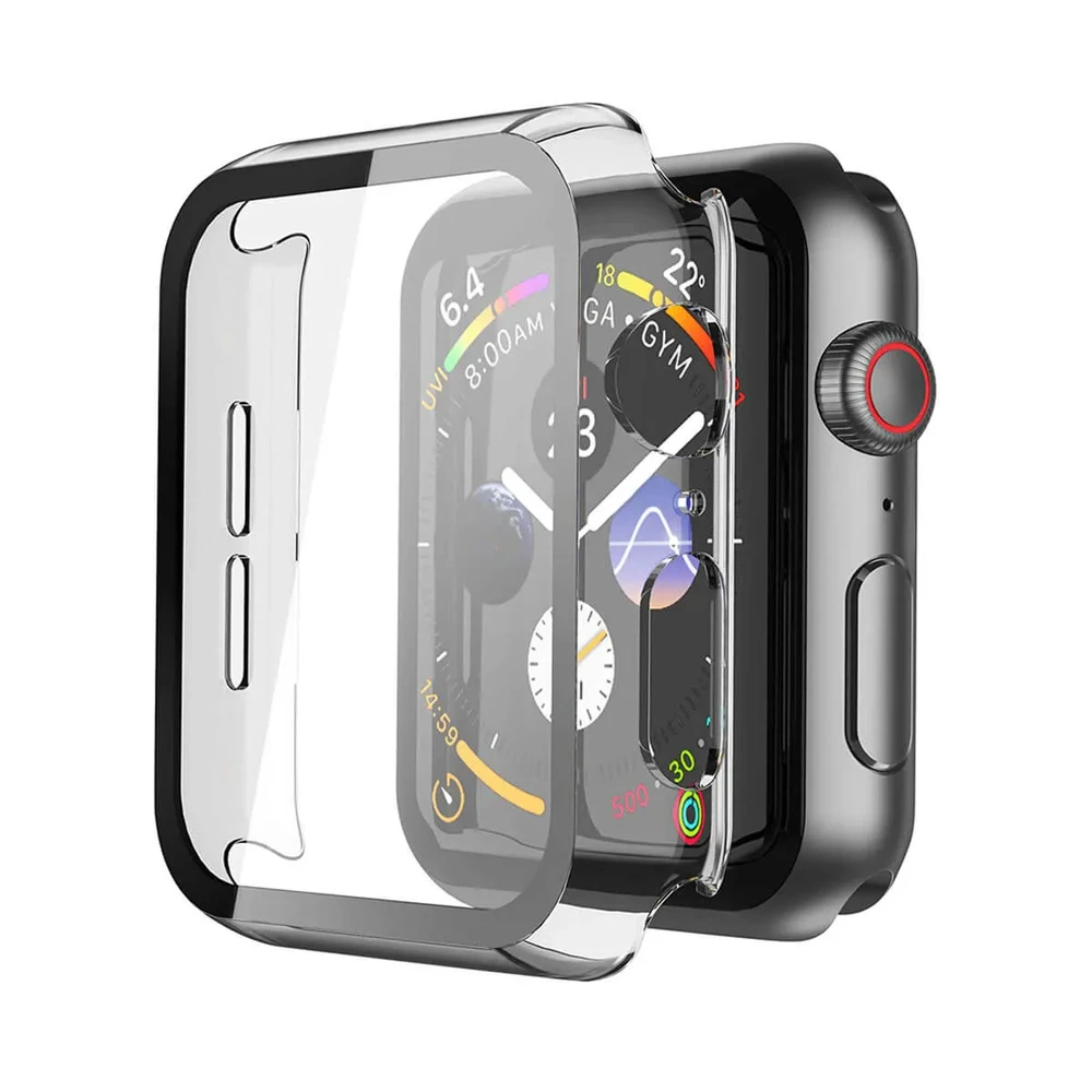 Прозрачный чехол с защитным стеклом iLoungeMax Clear Premium Case PC+Glass для Apple Watch 44mm в Луцке
