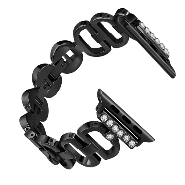 Металевий ремінець iLoungeMax Diamonds Metal Stainless Black для Apple Watch Ultra 49mm | 45mm | 44mm | 42mm у Рівному