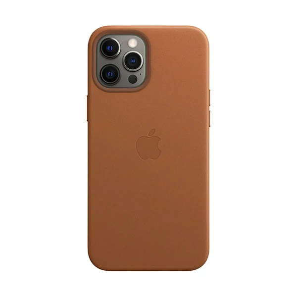 Кожаный чехол iLoungeMax Genuine Leather Case MagSafe Saddle Brown для iPhone 12 Pro Max ОЕМ