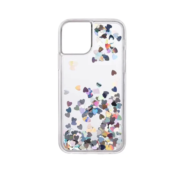 Защитный чехол с жидкими блестками iLoungeMax Glitter Heart-Shaped Sequins для iPhone 12 Pro Max