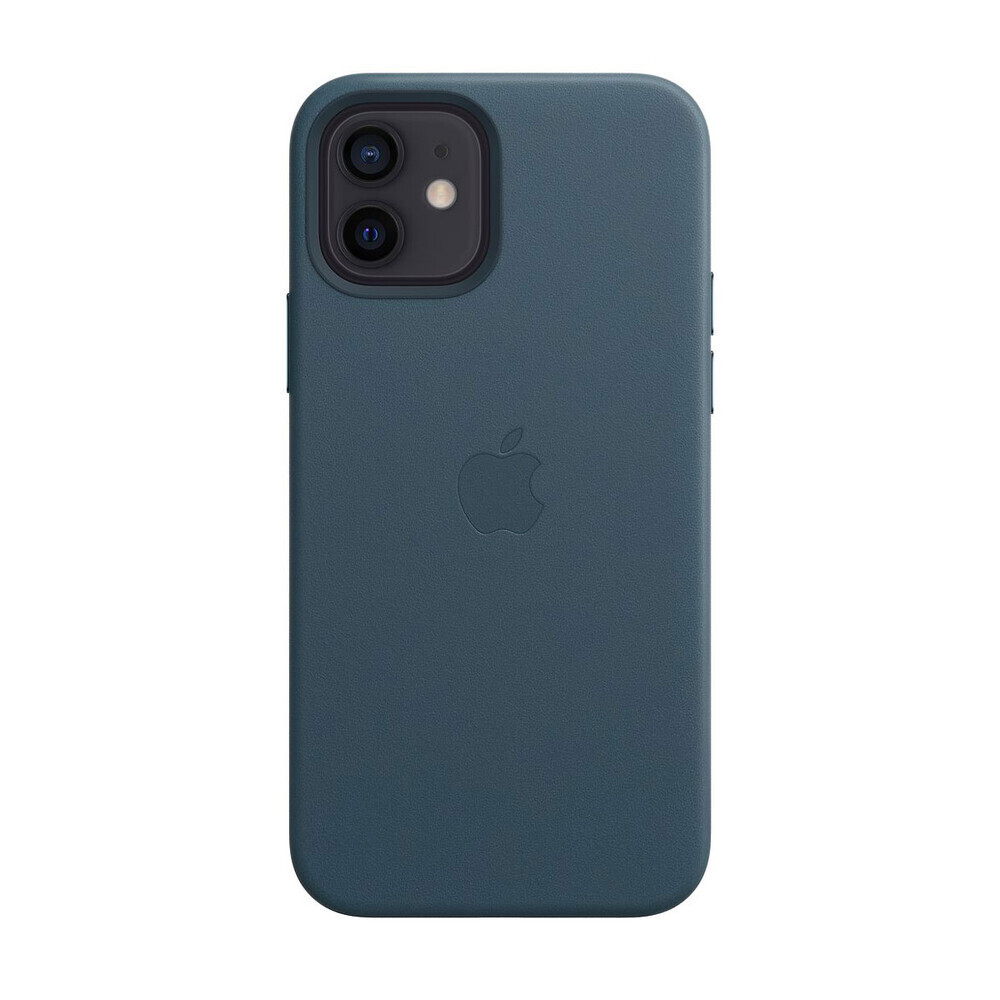 Кожаный чехол iLoungeMax Leather Case MagSafe Baltic Blue для iPhone 12 | 12 Pro OEM (с поддержкой анимации)