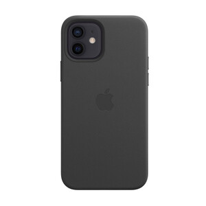 Купить Черный кожаный чехол iLoungeMax Leather Case MagSafe Black для iPhone 12 | 12 Pro OEM (с поддержкой анимации)