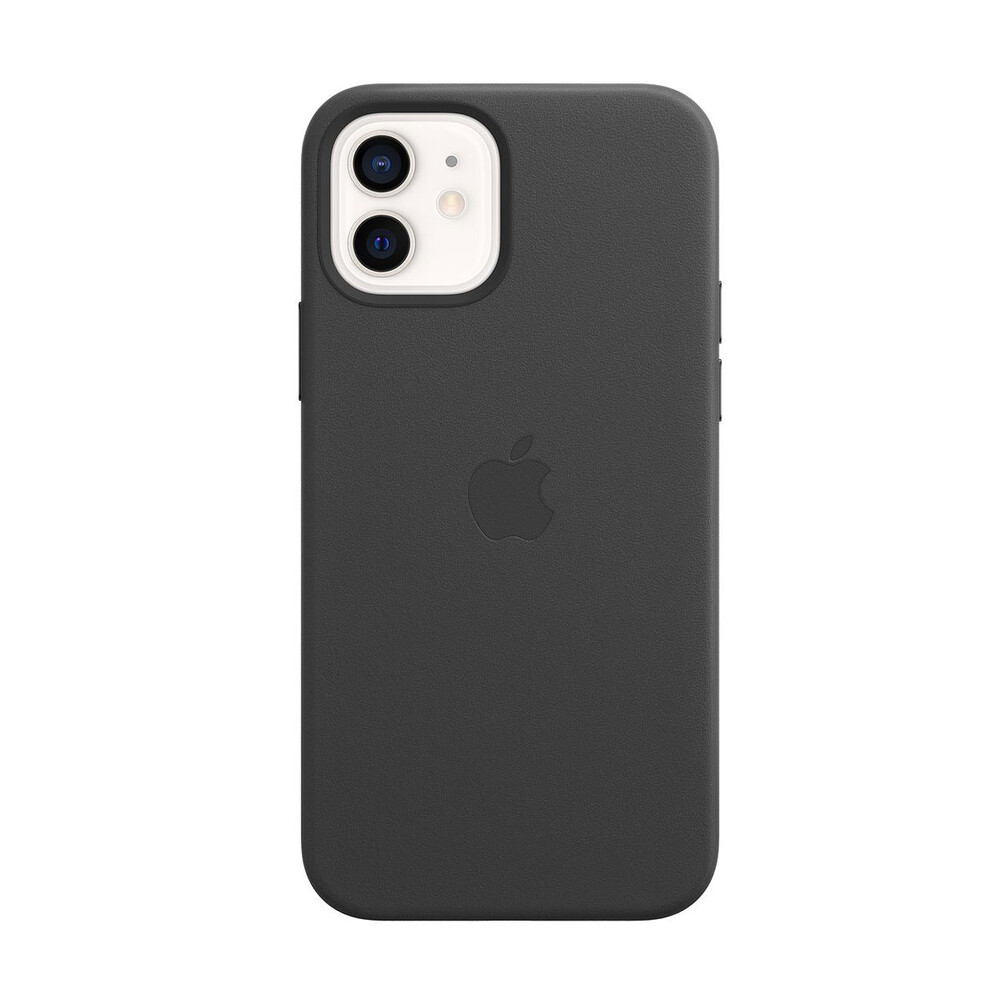 Черный кожаный чехол iLoungeMax Leather Case MagSafe Black для iPhone 12 mini OEM (с поддержкой анимации)