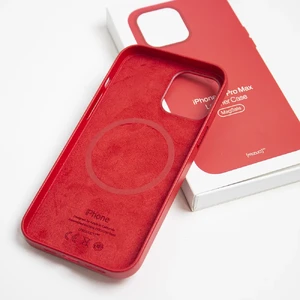 Шкіряний чохол iLoungeMax Leather Case MagSafe Red для iPhone 12 Pro Max OEM (з підтримкою анімації) - Фото 4