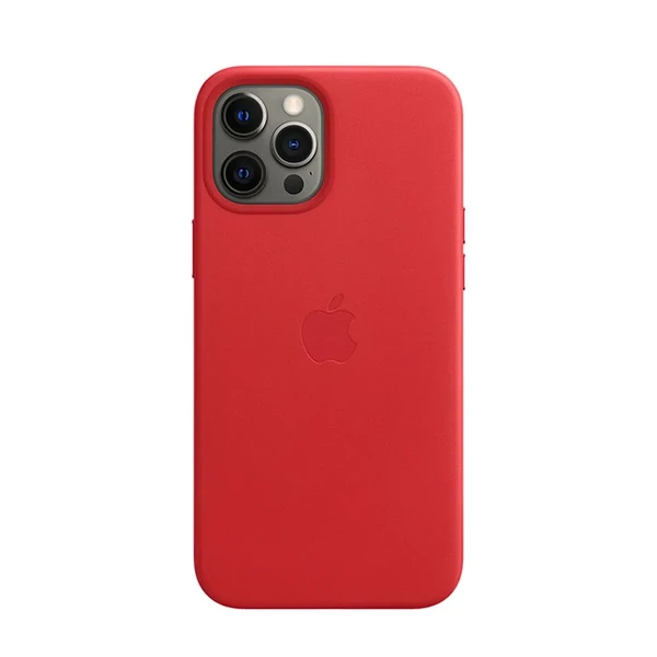 Кожаный чехол iLoungeMax Leather Case MagSafe Red для iPhone 12 Pro Max OEM (с поддержкой анимации)