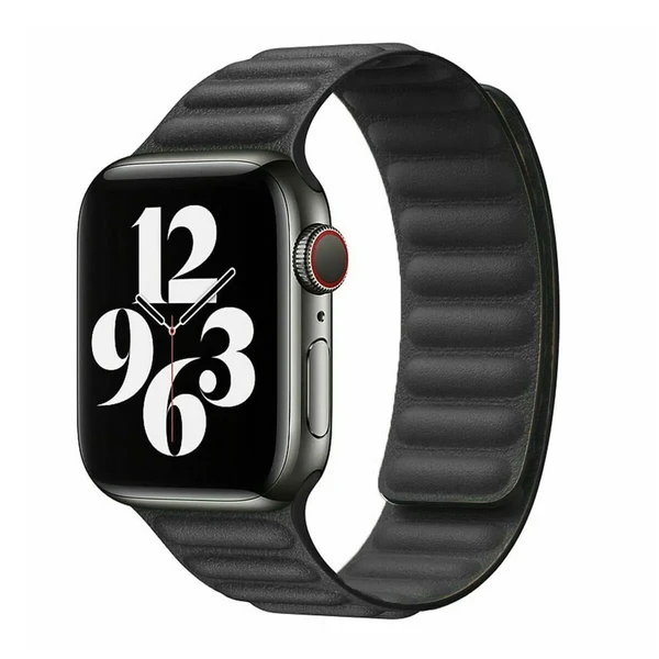 Ремінець iLoungeMax Leather Link Magnetic Black для Apple Watch 41mm | 40mm | 38mm (S | M) OEM у Рівному