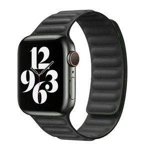 Ремінець iLoungeMax Leather Link Magnetic Black для Apple Watch Ultra 49mm | 45mm | 44mm | 42mm (M | L) OEM  - Фото 1