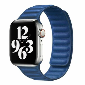 Ремінець iLoungeMax Leather Link Magnetic Baltic Blue для Apple Watch 41mm | 40mm | 38mm (S | M) OEM  - Фото 1
