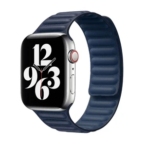 Ремінець iLoungeMax Leather Link Magnetic Midnight Blue для Apple Watch Ultra 49mm | 45mm | 44mm | 42mm (M | L) OEM  - Фото 1