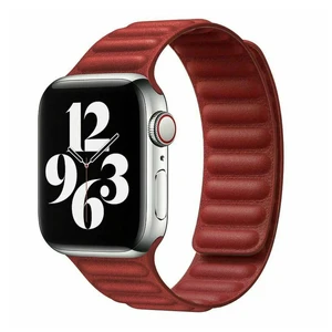 Ремінець iLoungeMax Leather Link Magnetic Red для Apple Watch 41mm | 40mm | 38mm (S | M) OEM  - Фото 1