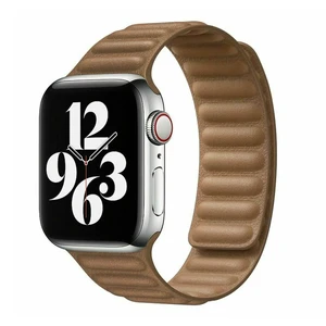 Ремінець iLoungeMax Leather Link Magnetic Saddle Brown для Apple Watch 41mm | 40mm | 38mm (S | M) OEM  - Фото 1