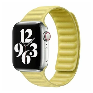 Ремешок iLoungeMax Leather Link Magnetic Yellow для Apple Watch 41mm | 40mm | 38mm (S | M) OEM  - Фото 1