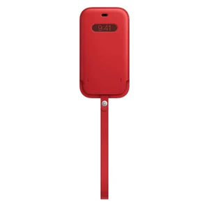 Кожаный чехол-бумажник iLoungeMax Leather Sleeve with MagSafe Red для iPhone 12 | 12 Pro OEM - Фото 3