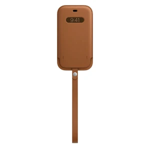Кожаный чехол-бумажник iLoungeMax Leather Sleeve with MagSafe Saddle Brown для iPhone 12 mini OEM - Фото 3