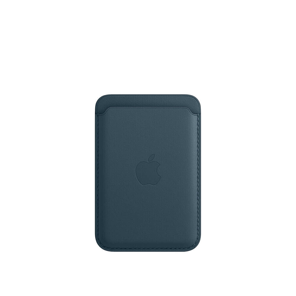 Кожаный чехол-бумажник iLoungeMax Leather Wallet MagSafe Baltic Blue для iPhone 12 | 12 mini | 12 Pro | 12 Pro Max OEM