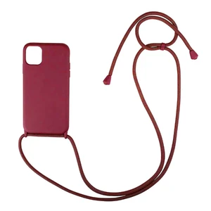 Силіконовий чохол на шнурку iLoungeMax Shoulder Strap Wine для iPhone 12 mini  - Фото 1
