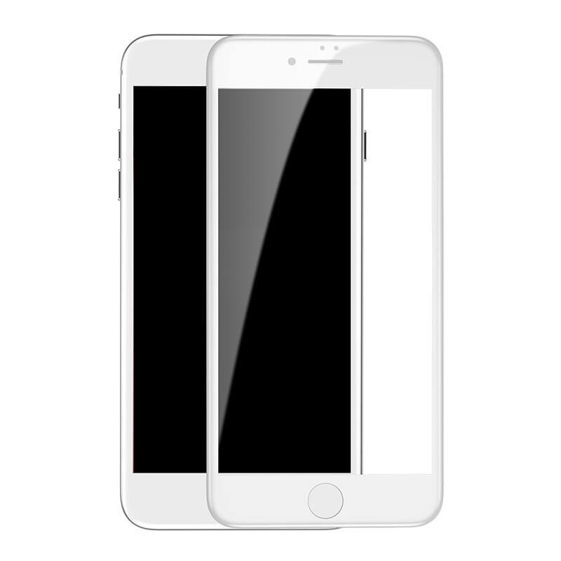 Защитное 3D стекло с сеткой на динамик oneLounge SilicolEdge White для iPhone 7 | 8