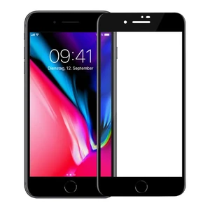 Защитное 3D стекло с сеткой на динамик oneLounge SilicolEdge Black для iPhone 7 Plus | 8 Plus