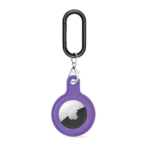 Силіконовий брелок з карабіном iLoungeMax Soft Protection Case Clip Violet для AirTag