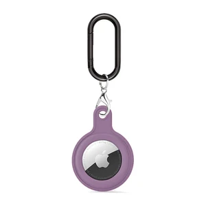 Силиконовый брелок c карабином iLoungeMax Soft Protection Case Clip lavender grey для AirTag