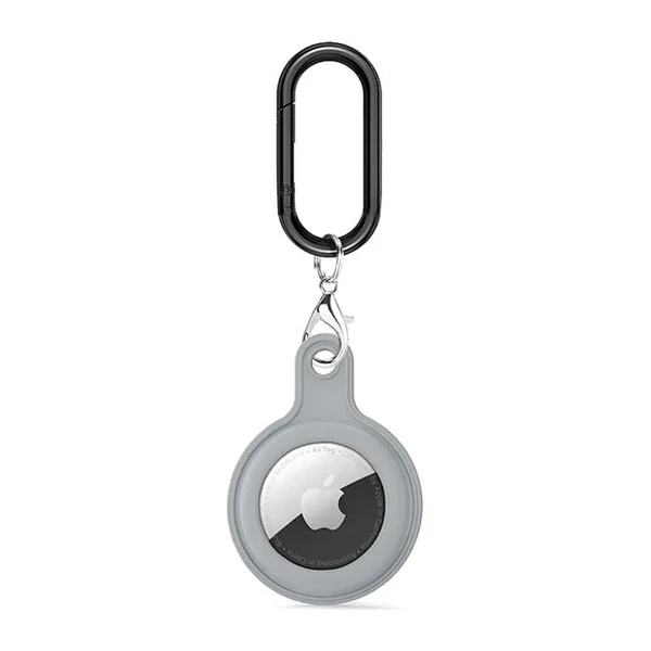 Силіконовий брелок з карабіном iLoungeMax Soft Protection Case Clip Grey для AirTag у Рівному