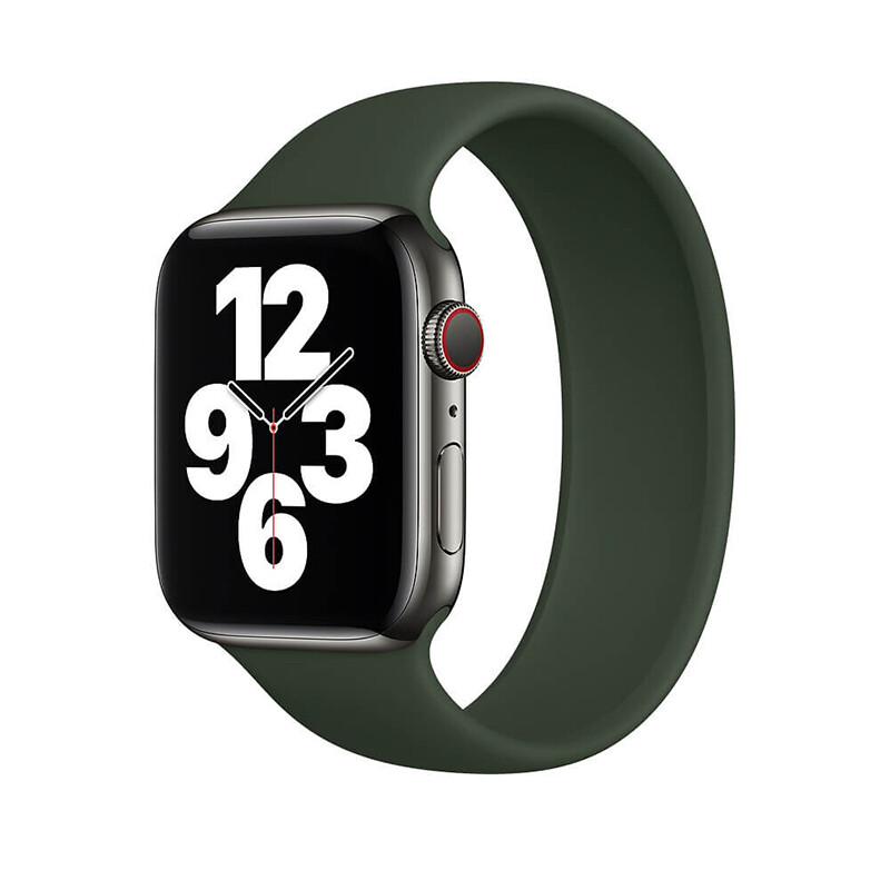 Силиконовый монобраслет iLoungeMax Solo Loop Pine Green для Apple Watch 45mm | 44mm | 42mm Size L OEM