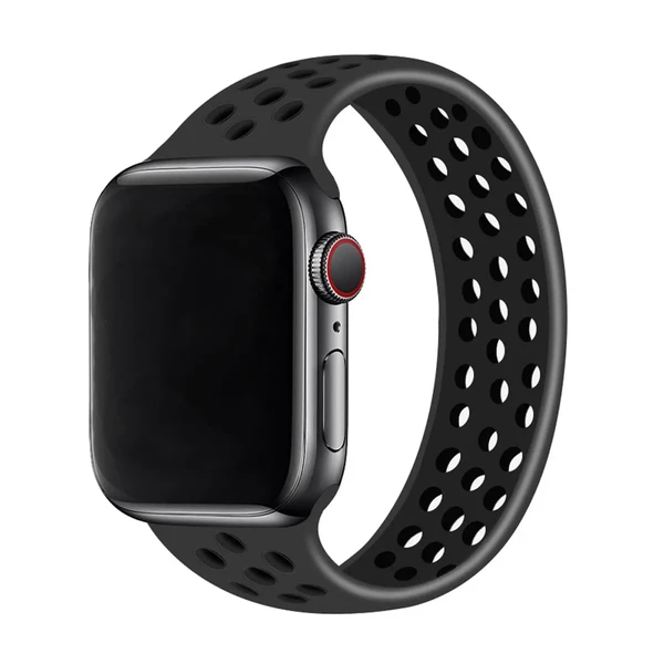 Силіконовий монобраслет iLoungeMax Solo Loop Nike Black | Black для Apple Watch 40mm | 38mm Size L OEM у Рівному