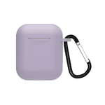 Фиолетовый силиконовый чехол с карабином iLoungeMax TPU Case Violet для AirPods 2 | 1