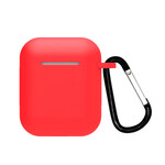 Силиконовый чехол с карабином iLoungeMax TPU Case Red для AirPods 2 | 1