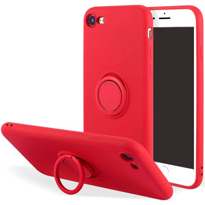 Купить Силиконовый чехол с кольцом iLoungeMax With Ring Red для iPhone 7 | 8 | SE 2
