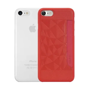 Чохол Ozaki O! Coat 0.3 Jelly + Pocket 2 in 1 Pack Transparent + Red для iPhone SE 3 | SE 2 | 8 | 7 - Фото 2