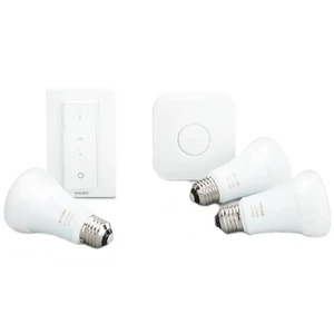 Розумні світлодіодні лампочки Philips Hue White And Color Ambiance E27 Apple HomeKit 3 шт. (хаб і димер в комплекті)