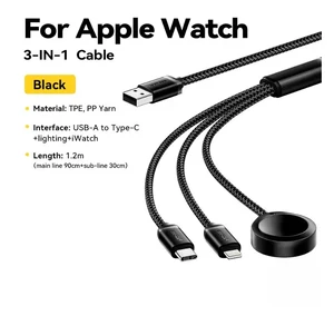 Універсальний кабель iLoungeMax 3в1 для зарядки iPhone | iPad | AirPods | Apple Watch 1.2m - Фото 2