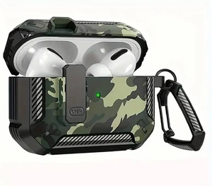 Протиударний чохол з замком iLoungeMax Creative Carbon Fiber Case Deep Green для AirPods Pro 2 - Фото 2