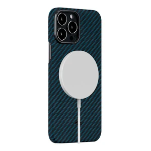 Карбоновий чохол-накладка Pitaka MagEZ Case 2 Black/Blue для iPhone 13 Pro Max - Фото 2
