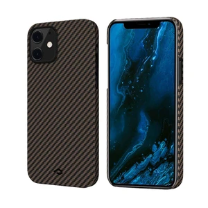 Карбоновый чехол-накладка Pitaka MagEZ Case Black | Gold  для iPhone 12 KI1206M - Фото 1