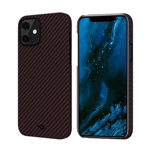 Карбоновий чохол-накладка Pitaka MagEZ Case Black | Red для iPhone 12 mini