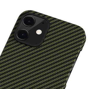 Карбоновий чохол-накладка Pitaka MagEZ Case Black | Yellow для iPhone 12 mini - Фото 3