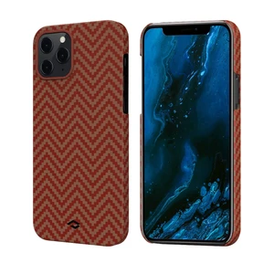 Карбоновий чохол-накладка Pitaka MagEZ Case Red | Orange для iPhone 12 Pro KI1207P - Фото 1