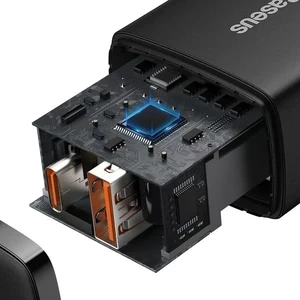 Мережевий зарядний пристрій Baseus Compact Quick Charger QC + PD Type-C + USB 20W Black - Фото 5