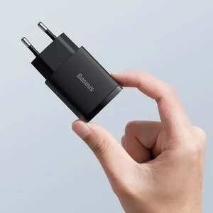 Мережевий зарядний пристрій Baseus Compact Quick Charger QC + PD Type-C + USB 20W Black - Фото 9
